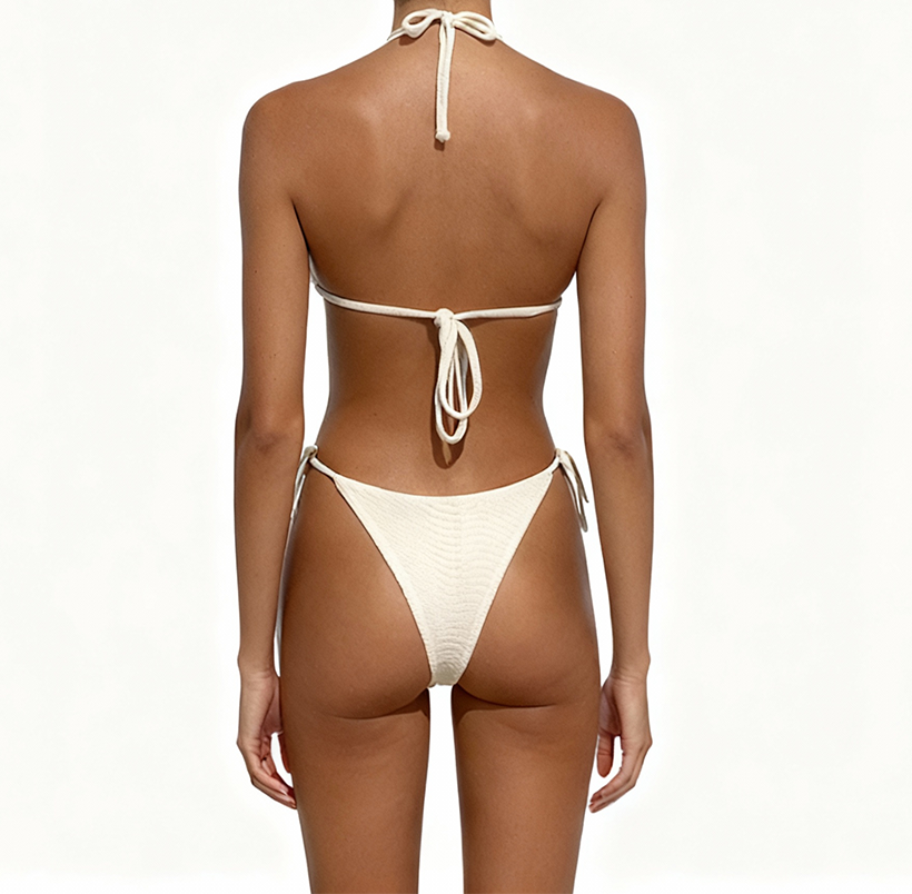 Nodo Triangle Bikini Top in Ivory